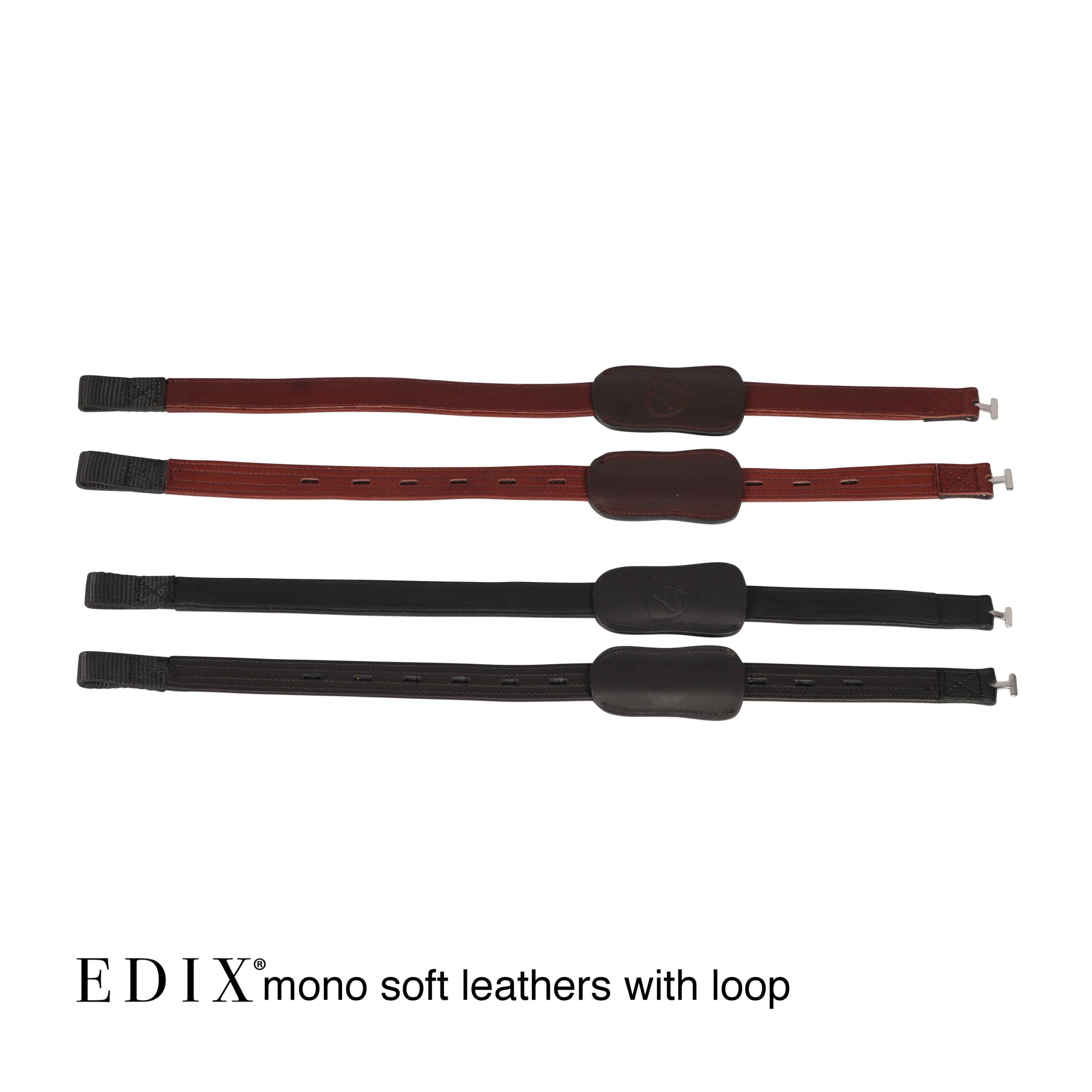 EDIX mono stirrup leathers of soft leather with loop and T-bar