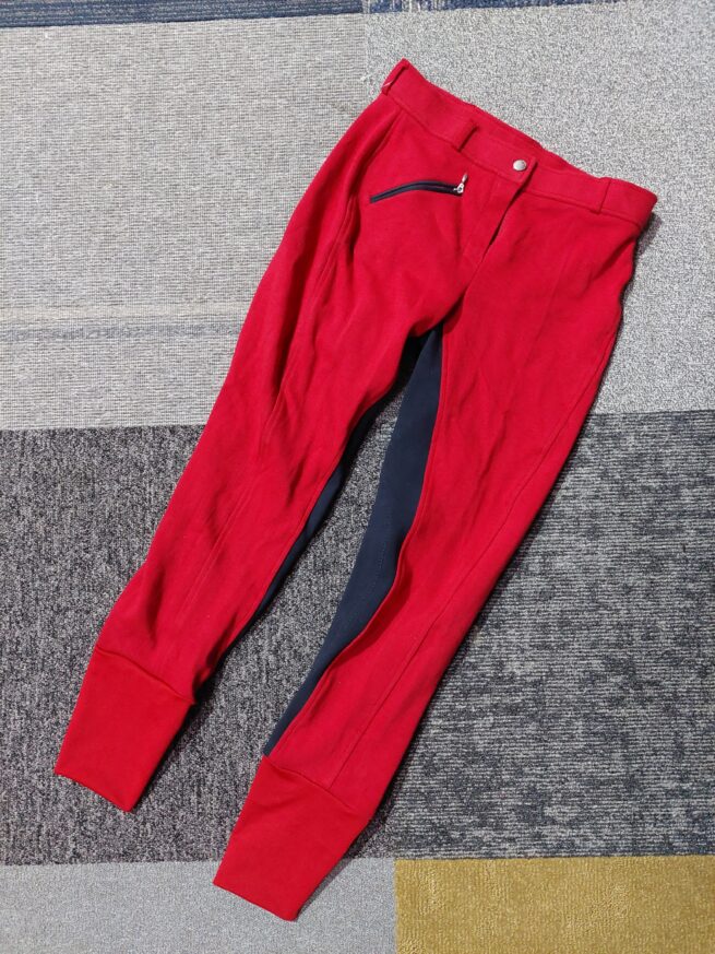 #118 Riding breeches red/blue size 36