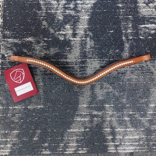 #219 Browband with pearls cognac size full