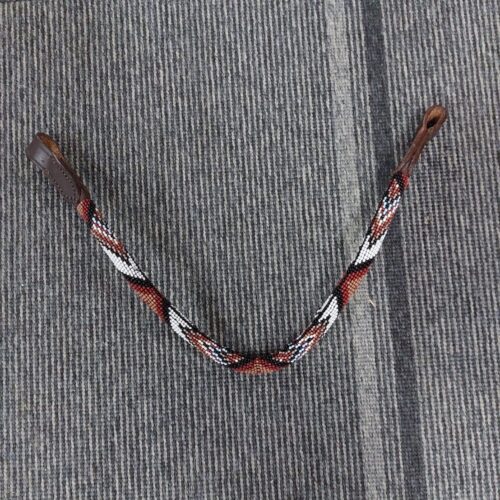 #220 Browband brown with beads size full