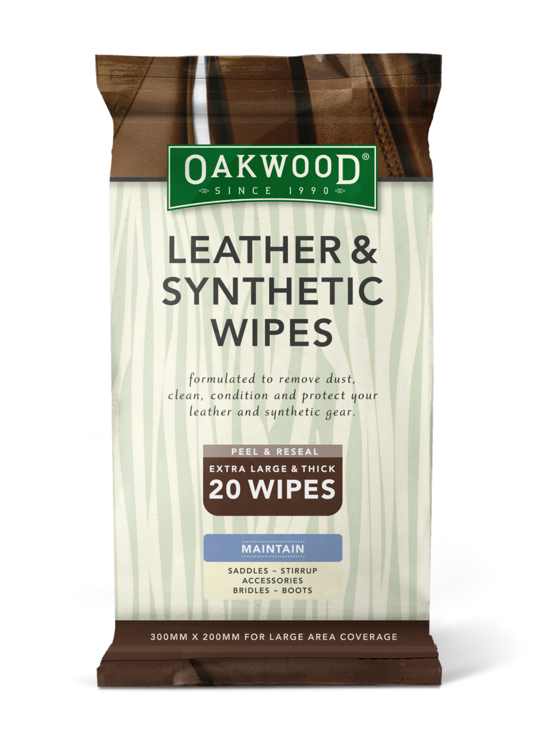 Oakwood leather & synthetic cleaning wipes pack EDIX Saddles