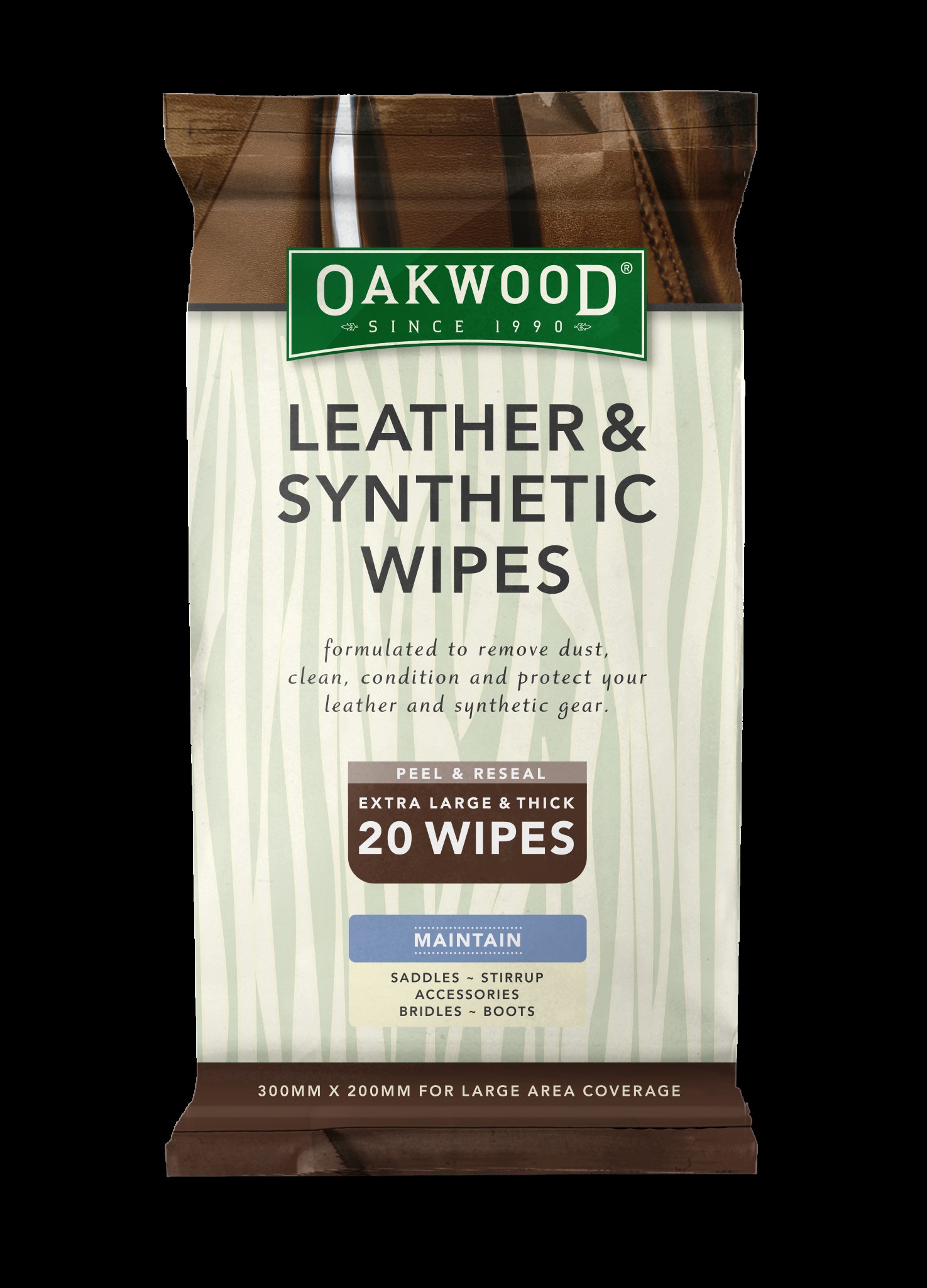 Oakwood Leather & Synthetic Wipes - 20 ct